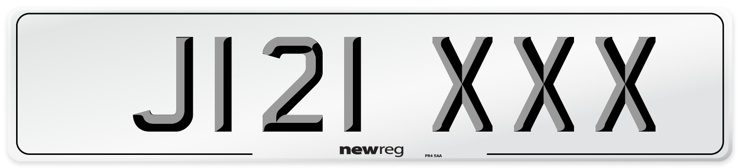 J121 XXX Number Plate from New Reg